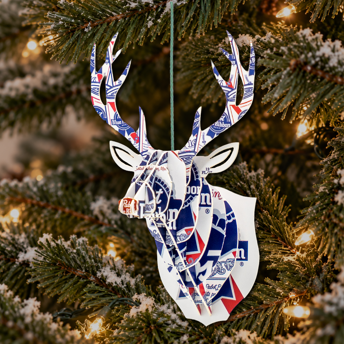 Beer Deer Christmas Ornament - Pabst Blue Ribbon